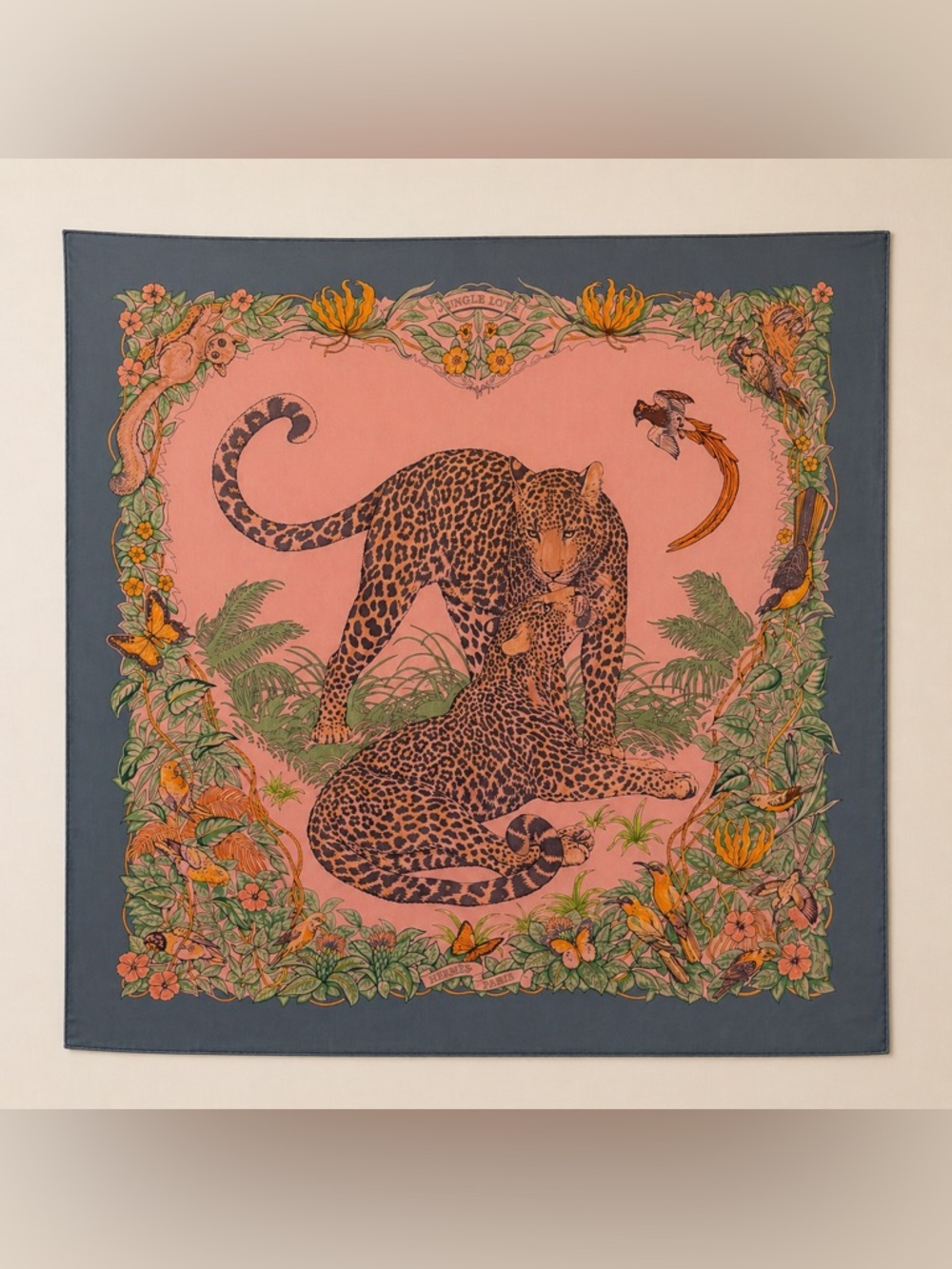 Hermès JUNGLE LOVE Robert Dallet DipDye Silk Scarf